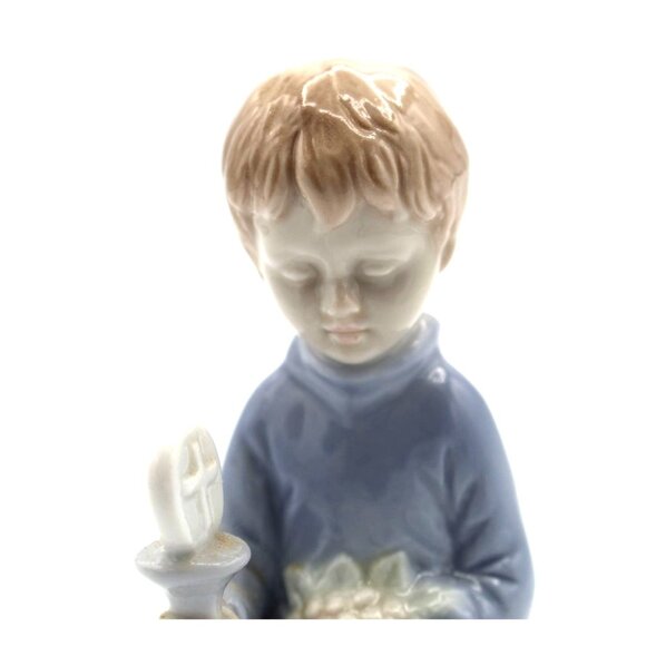 First Holy Communion Praying Boy Vintage Religious Dated 1984 Porcelain 4 Inch - Picture 8 of 10